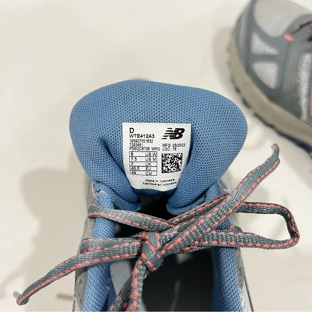 New Balance Unisex W,9 M, 7.5 Grey Blue Trail Running Sneaker Shoes All Terrain